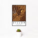 12x18 Dillon Montana Map Print Portrait Orientation in Ember Style With Small Cactus Plant in White Planter