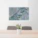 24x36 Dillon Montana Map Print Lanscape Orientation in Afternoon Style Behind 2 Chairs Table and Potted Plant