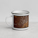 Left View Custom Dillon Montana Map Enamel Mug in Ember