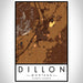 Dillon Montana Map Print Portrait Orientation in Ember Style With Shaded Background