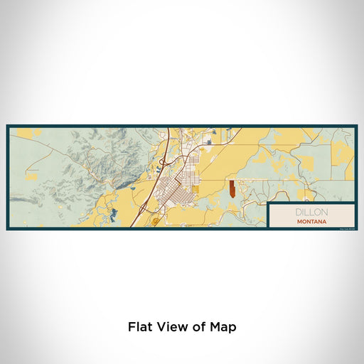 Flat View of Map Custom Dillon Montana Map Enamel Mug in Woodblock