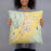 Person holding 18x18 Custom Dillon Montana Map Throw Pillow in Woodblock