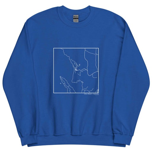 Dillon Beach California  Map Unisex Crewneck Sweater with City inscription in Royal Blue