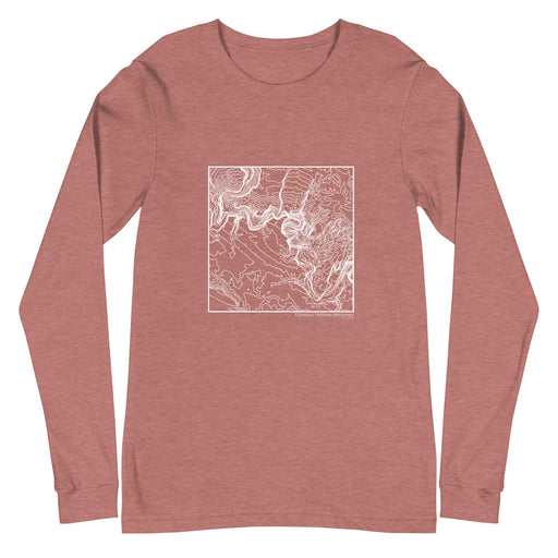 Dinosaur National Monument Topographic  Map Unisex Long-Sleeve T-shirt with City inscription in Heather Mauve