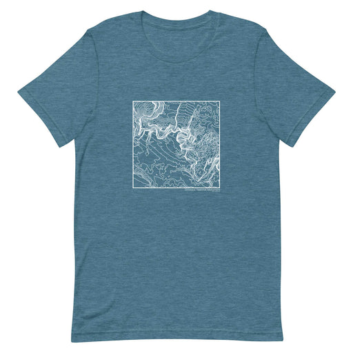 Dinosaur National Monument Topographic  Map Unisex T-Shirt with City inscription in Heather Teal