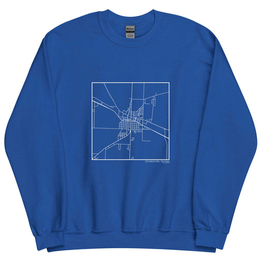 Donalsonville Georgia  Map Unisex Crewneck Sweater with City inscription in Royal Blue