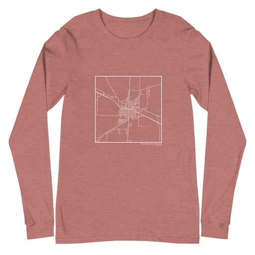 Donalsonville Georgia  Map Unisex Long-Sleeve T-shirt with City inscription in Heather Mauve