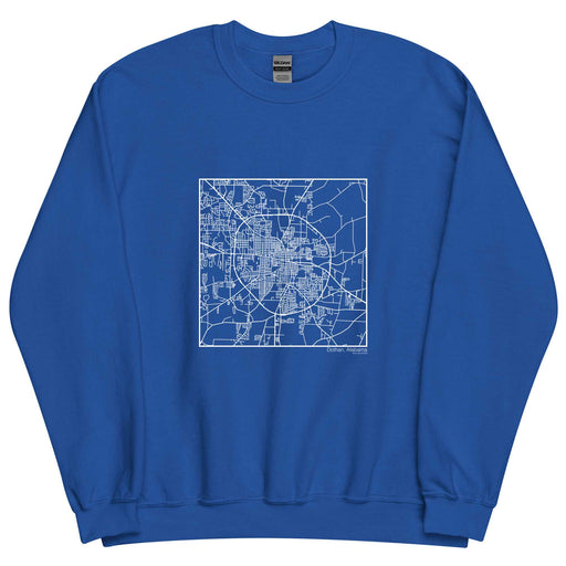 Dothan Alabama  Map Unisex Crewneck Sweater with City inscription in Royal Blue