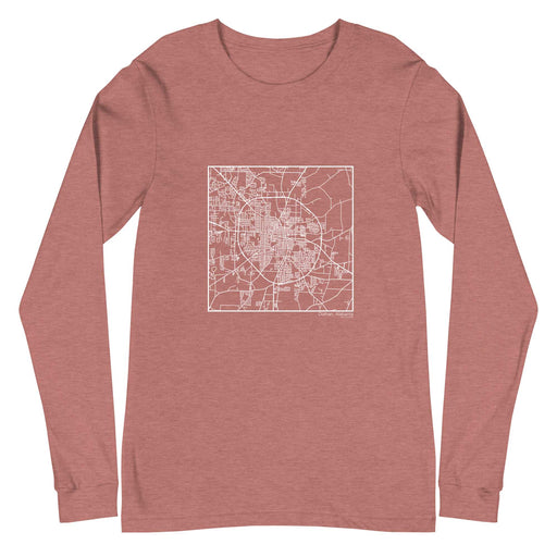 Dothan Alabama  Map Unisex Long-Sleeve T-shirt with City inscription in Heather Mauve