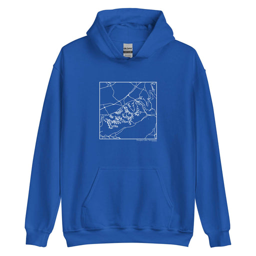 Douglas Lake Tennessee  Map Unisex Hoodie Sweater with City inscription in Royal Blue