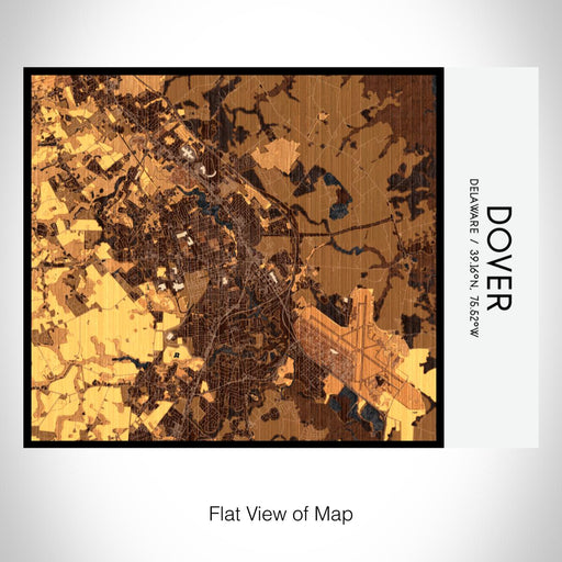 Rendered View of Dover Delaware Map on 20oz Stainless Steel Insulated Bottle with Bamboo Top with printed ember style map