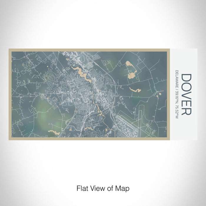 Rendered View of Dover Delaware Map on 17oz Stainless Steel Insulated Bottle with printed afternoon style map