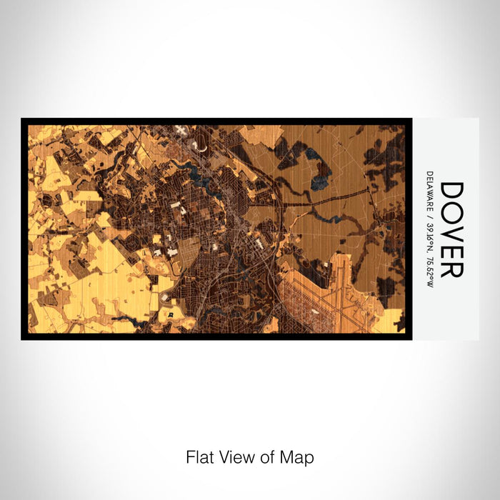Rendered View of Dover Delaware Map on 17oz Stainless Steel Insulated Bottle with printed ember style map