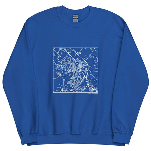 Dover Delaware  Map Unisex Crewneck Sweater with City inscription in Royal Blue