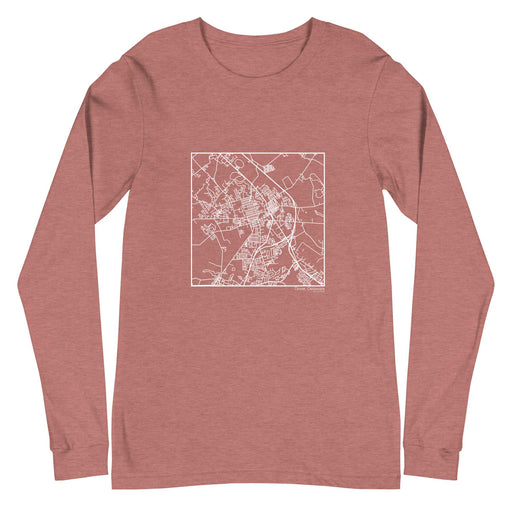 Dover Delaware  Map Unisex Long-Sleeve T-shirt with City inscription in Heather Mauve