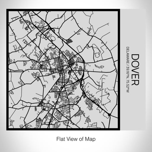 Rendered View of Dover Delaware Map on 17oz Stainless Steel Insulated Tumbler in Tactile Lines with Succulent in Background