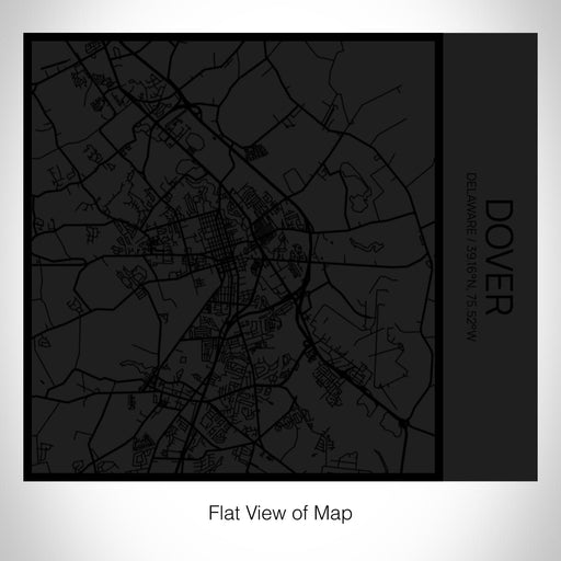 Rendered View of Dover Delaware Map on 17oz Stainless Steel Insulated Tumbler in Matte Black with Tactile Lines