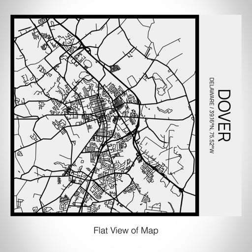 Rendered View of Dover Delaware Map on 17oz Stainless Steel Insulated Tumbler in Matte White with Tactile Lines