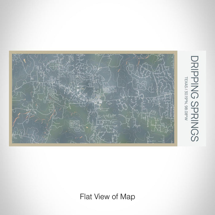 Rendered View of Dripping Springs Texas Map on 17oz Stainless Steel Insulated Bottle with printed afternoon style map