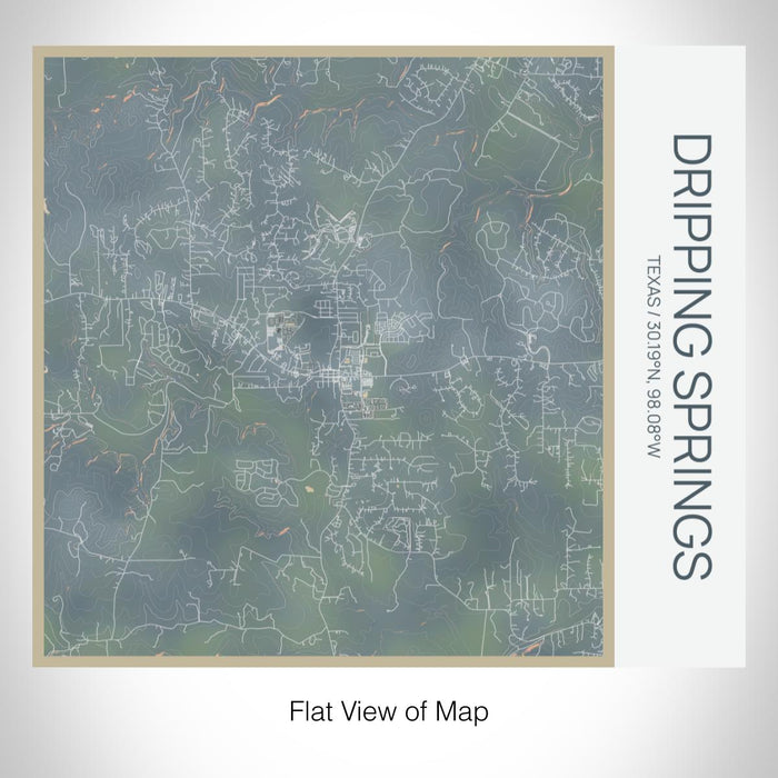 Rendered View of Dripping Springs Texas Map on 17oz Stainless Steel Insulated Tumbler in Afternoon Map Style