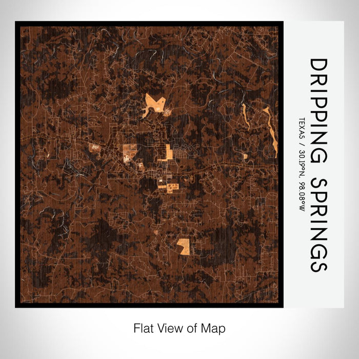 Rendered View of Dripping Springs Texas Map on 17oz Stainless Steel Insulated Tumbler in Ember Map Style