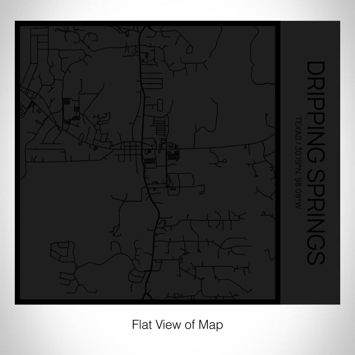 Rendered View of Dripping Springs Texas Map on 17oz Stainless Steel Insulated Tumbler in Matte Black with Tactile Lines