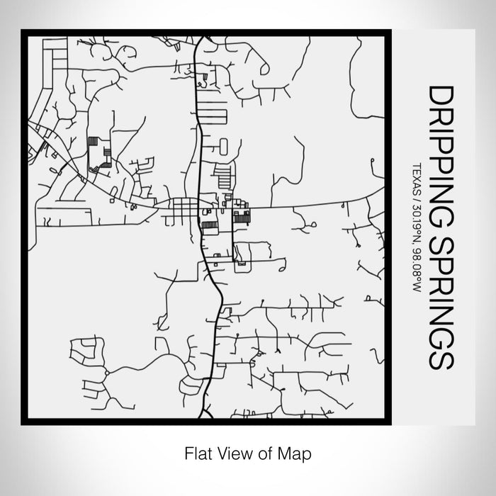 Rendered View of Dripping Springs Texas Map on 17oz Stainless Steel Insulated Tumbler in Matte White with Tactile Lines