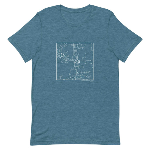 Dripping Springs Texas  Map Unisex T-Shirt with City inscription in Heather Teal