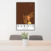 24x36 Dubois Idaho Map Print Portrait Orientation in Ember Style Behind 2 Chairs Table and Potted Plant