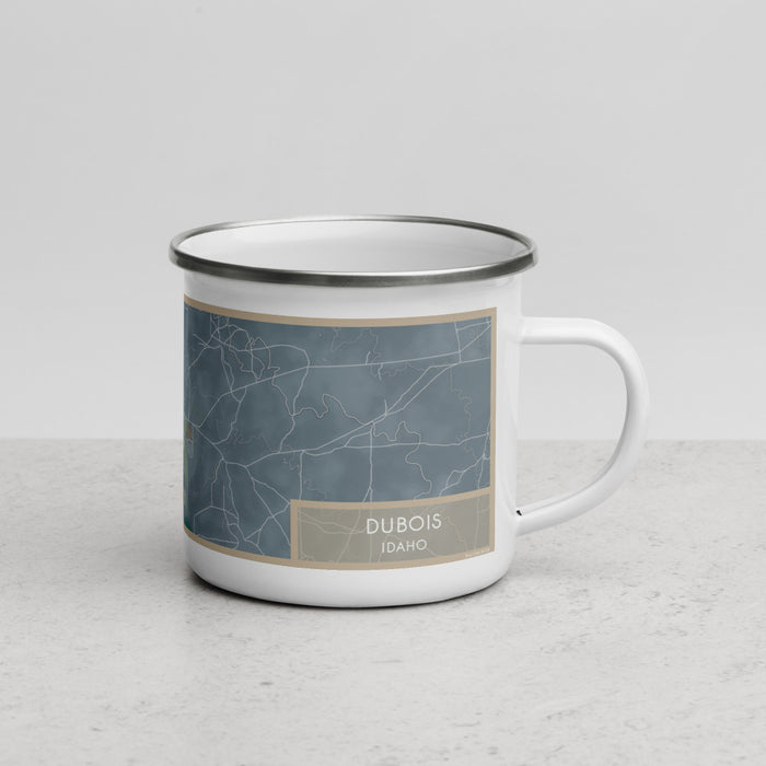 Right View Custom Dubois Idaho Map Enamel Mug in Afternoon