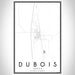 Dubois Idaho Map Print Portrait Orientation in Classic Style With Shaded Background