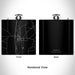 Rendered View of Dubois Idaho Map Engraving on 6oz Stainless Steel Flask in Black