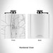 Rendered View of Dubois Idaho Map Engraving on 6oz Stainless Steel Flask in White