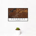 12x18 Duchesne Utah Map Print Landscape Orientation in Ember Style With Small Cactus Plant in White Planter