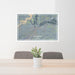 24x36 Duchesne Utah Map Print Lanscape Orientation in Afternoon Style Behind 2 Chairs Table and Potted Plant