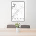 24x36 Duchesne Utah Map Print Portrait Orientation in Classic Style Behind 2 Chairs Table and Potted Plant