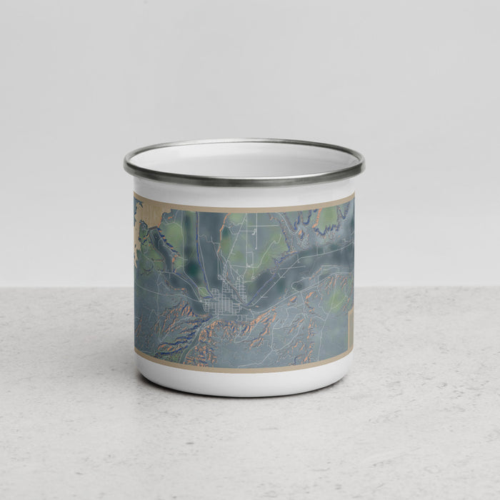 Front View Custom Duchesne Utah Map Enamel Mug in Afternoon