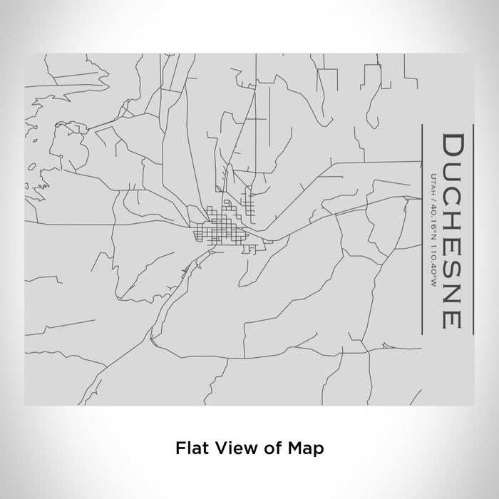 Rendered View of Duchesne Utah Map Engraving on 20oz Stainless Steel Insulated Bottle with Bamboo Top