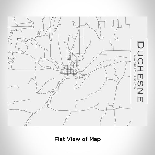 Rendered View of Duchesne Utah Map Engraving on 20oz Stainless Steel Insulated Bottle with Bamboo Top in White