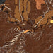 Duchesne Utah Map Print in Ember Style Zoomed In Close Up Showing Details