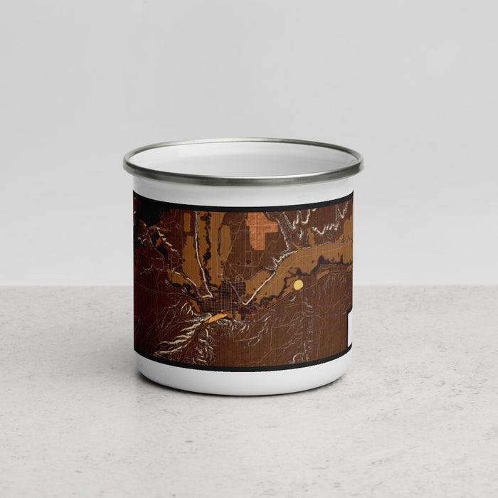 Front View Custom Duchesne Utah Map Enamel Mug in Ember