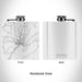 Rendered View of Duchesne Utah Map Engraving on 6oz Stainless Steel Flask in White