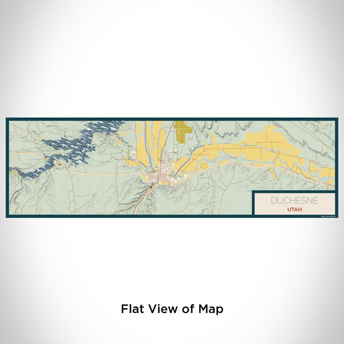 Flat View of Map Custom Duchesne Utah Map Enamel Mug in Woodblock