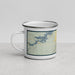 Left View Custom Duchesne Utah Map Enamel Mug in Woodblock