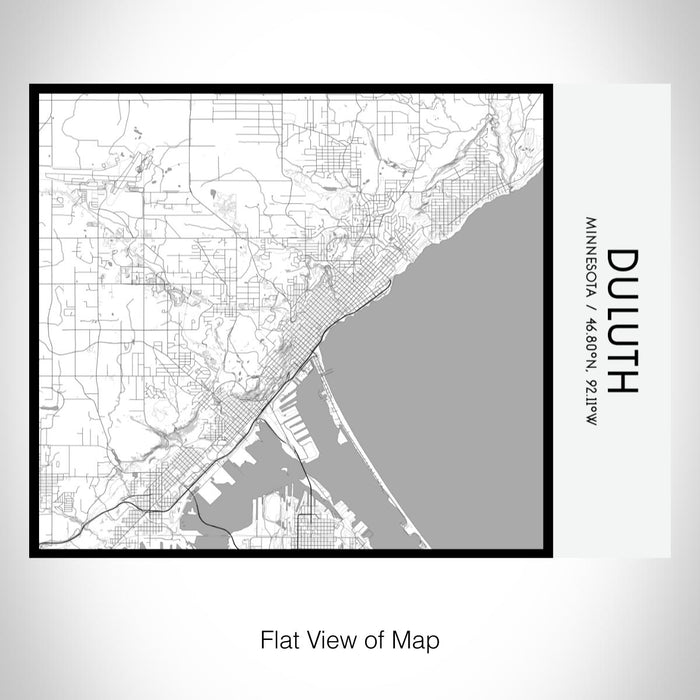 Rendered View of Duluth Minnesota Map on 20oz Stainless Steel Insulated Bottle with Bamboo Top with printed classic style map