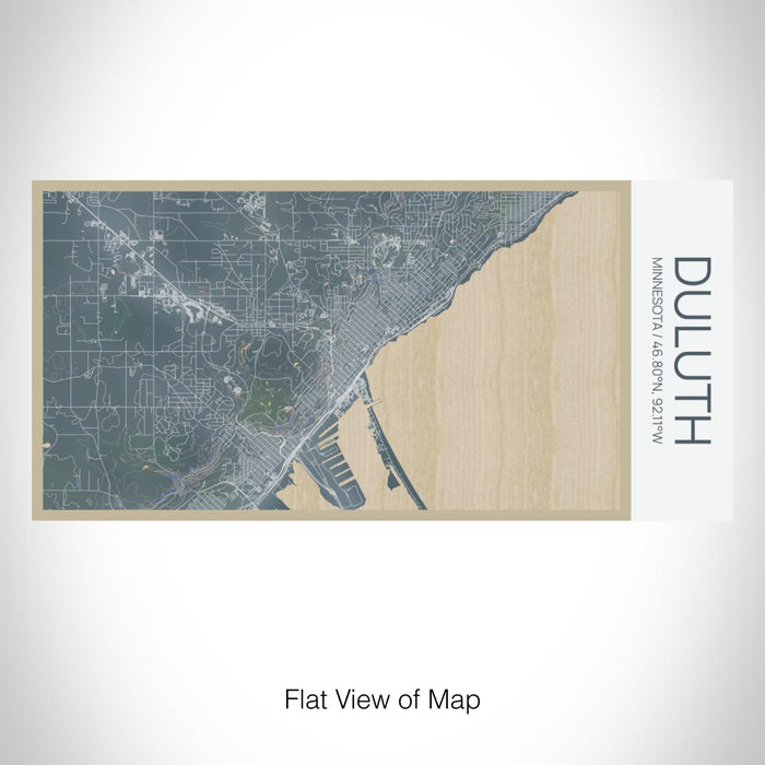 Rendered View of Duluth Minnesota Map on 17oz Stainless Steel Insulated Bottle with printed afternoon style map