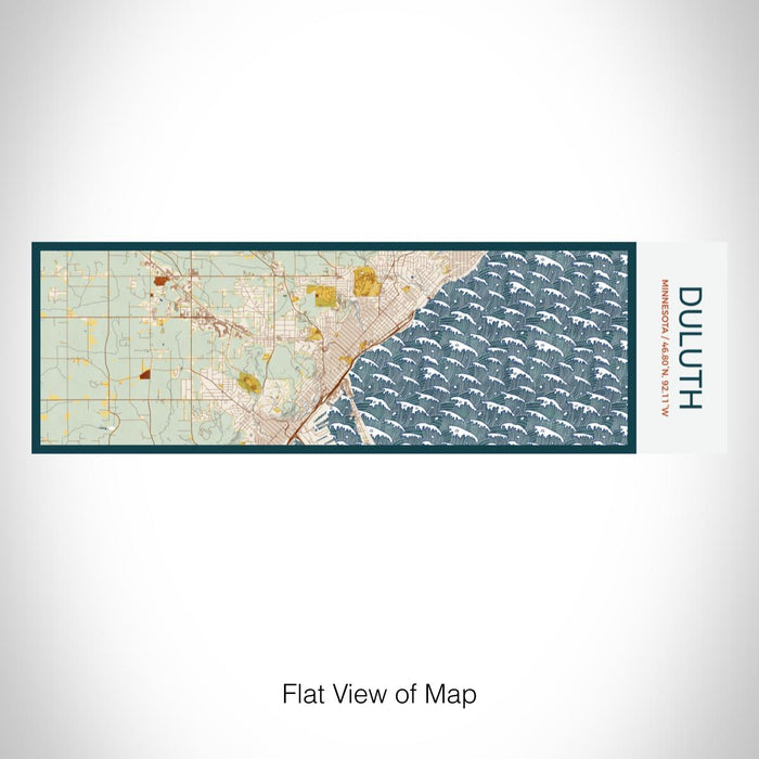 Rendered View of Duluth Minnesota Map on 10oz Stainless Steel Insulated Cup in Woodblock with Sliding Lid