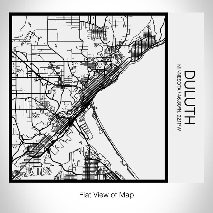 Rendered View of Duluth Minnesota Map on 17oz Stainless Steel Insulated Tumbler in Matte White with Tactile Lines