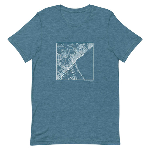 Duluth Minnesota  Map Unisex T-Shirt with City inscription in Heather Teal