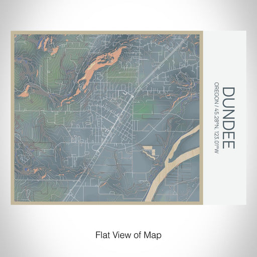 Rendered View of Dundee Oregon Map on 20oz Stainless Steel Insulated Bottle with Bamboo Top with printed afternoon style map
